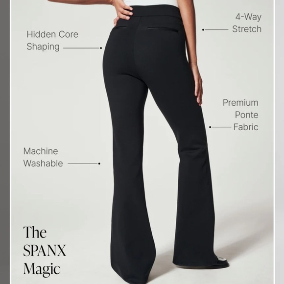 Spanx SPANXsupersmooth PerfectFit Ponte Flare Pant Black Medium Petite MP - Picture 2 of 8
